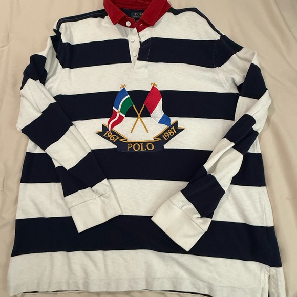 Ralph Lauren Classic Fit Cross flags anniversry Shirt - Red, Navy, White - Picture 1 of 5